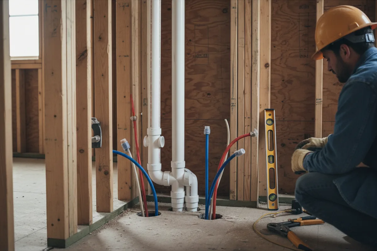 Drain and supply rough-in during Drain Cleaning in Elizabethtown